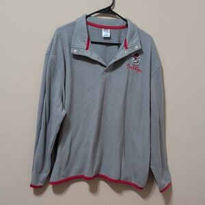 Pro Edge Georgia Bulldogs Light Gray Fleece Top with Red Trim